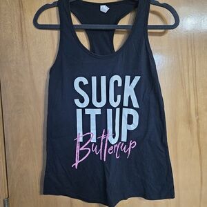 Black Graphic Racerback Tank Top Size L
